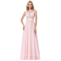 Grace Karin elegante ärmellose schiere Mieder Chiffon lange rosa Abendkleider Party Kleider 8 Größe US 2 ~ 16 GK000141-1